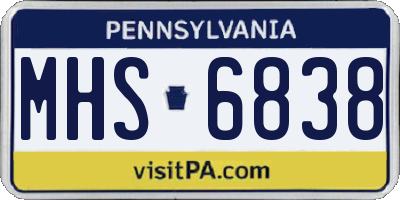 PA license plate MHS6838