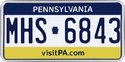 PA license plate MHS6843