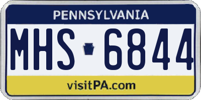 PA license plate MHS6844