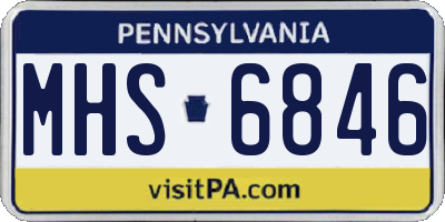 PA license plate MHS6846