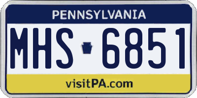 PA license plate MHS6851