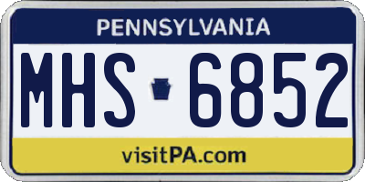 PA license plate MHS6852
