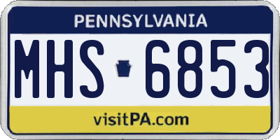 PA license plate MHS6853
