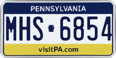 PA license plate MHS6854