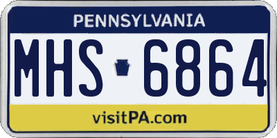 PA license plate MHS6864