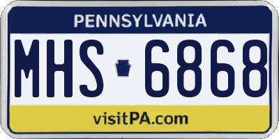 PA license plate MHS6868