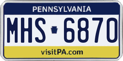 PA license plate MHS6870