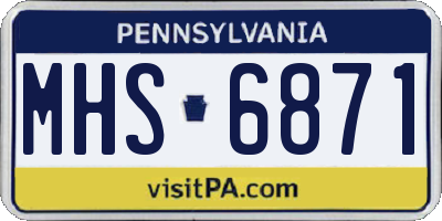 PA license plate MHS6871