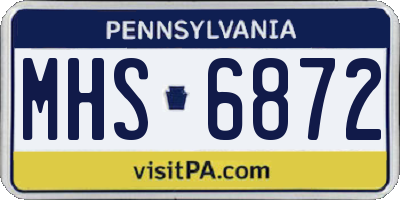 PA license plate MHS6872