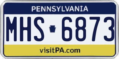 PA license plate MHS6873