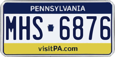 PA license plate MHS6876