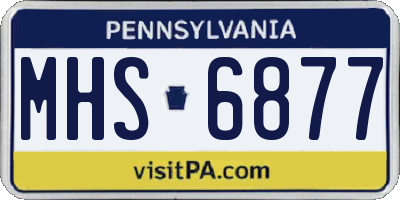 PA license plate MHS6877