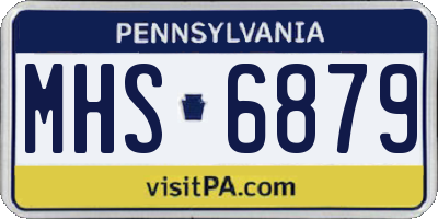 PA license plate MHS6879