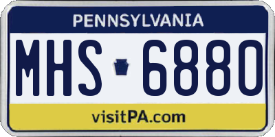 PA license plate MHS6880
