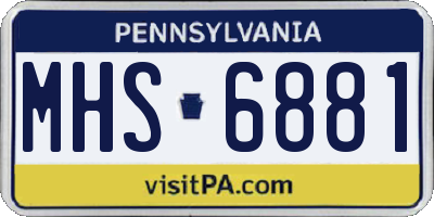 PA license plate MHS6881