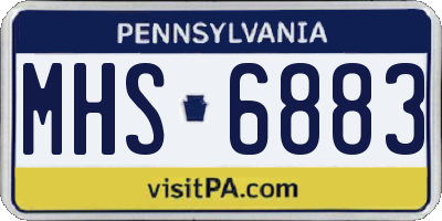 PA license plate MHS6883