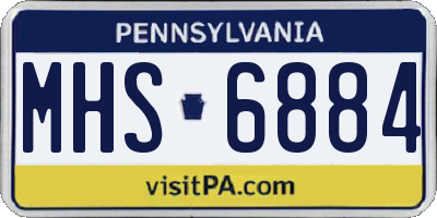 PA license plate MHS6884