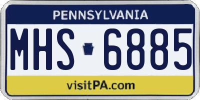 PA license plate MHS6885