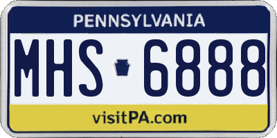 PA license plate MHS6888