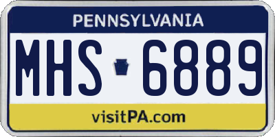 PA license plate MHS6889