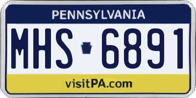 PA license plate MHS6891