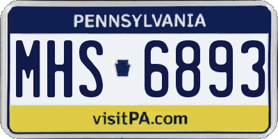 PA license plate MHS6893