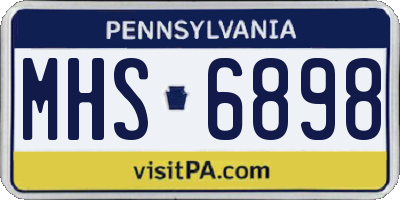 PA license plate MHS6898