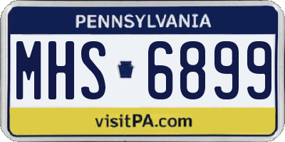 PA license plate MHS6899