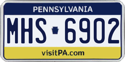PA license plate MHS6902