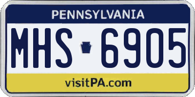 PA license plate MHS6905