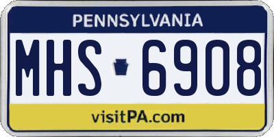PA license plate MHS6908