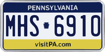 PA license plate MHS6910