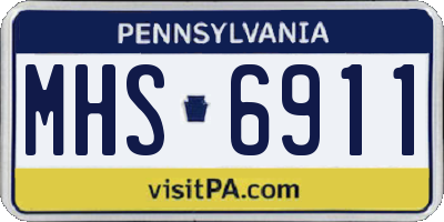 PA license plate MHS6911