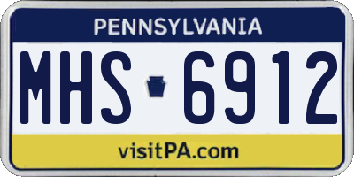 PA license plate MHS6912