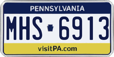 PA license plate MHS6913