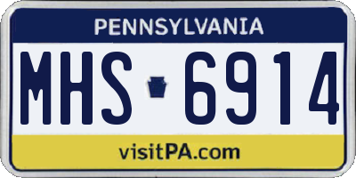 PA license plate MHS6914
