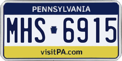 PA license plate MHS6915