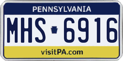 PA license plate MHS6916
