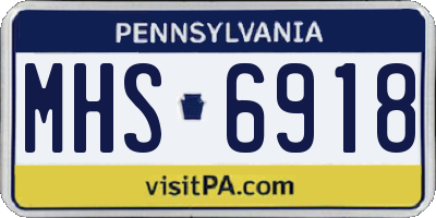 PA license plate MHS6918