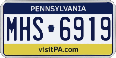 PA license plate MHS6919
