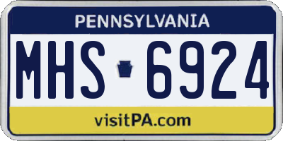 PA license plate MHS6924