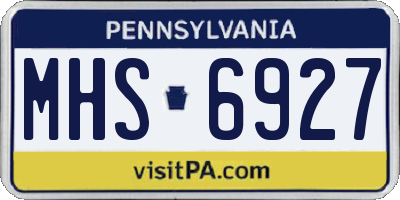 PA license plate MHS6927