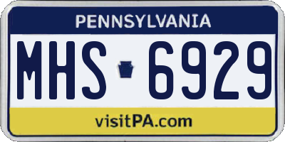 PA license plate MHS6929