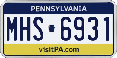 PA license plate MHS6931