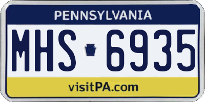 PA license plate MHS6935