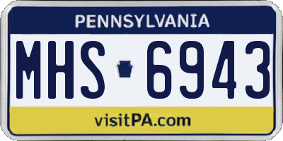 PA license plate MHS6943