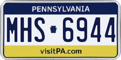 PA license plate MHS6944