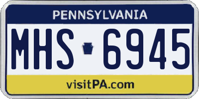 PA license plate MHS6945