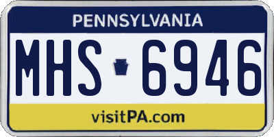 PA license plate MHS6946
