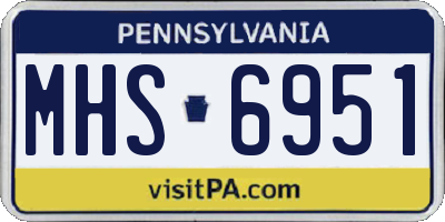 PA license plate MHS6951